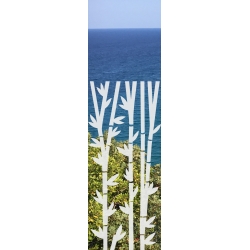 ROS24 59x135 naklejka na okno wzory roślinne - bambusy