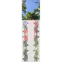 ROS39 59x135 naklejka na okno wzory roślinne - kwiaty i liście