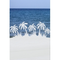ROS103 50x47 naklejka na okno wzory roślinne - palmy na wyspie