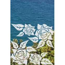 ROS92 50x47 naklejka na okno wzory roślinne - róże