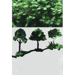 ROS98 50x47 naklejka na okno wzory roślinne - drzewa liściaste