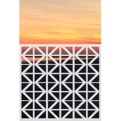 GEO9 50x47 naklejka na okno z wzorem geometrycznym - witraż