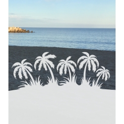 ROS103 70x47 naklejka na okno wzory roślinne - palmy na wyspie