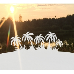 ROS103 90x47 naklejka na okno wzory roślinne - palmy na wyspie