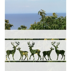 ROZ35 70x47 naklejka na okno wzory zwierzęce - sarny, jelenie, łosie