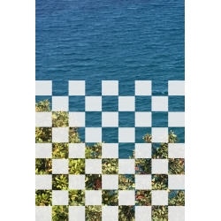 GEO46 50x47 naklejka na okno z wzorem geometrycznym - szachownica